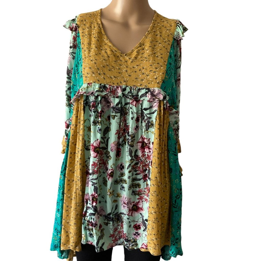 Gigio USA Bohemian Color Blocking Size M Tunic Top